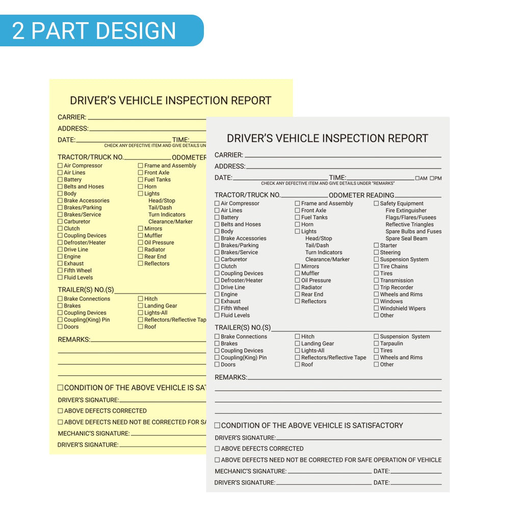 suituts 300 Sets Driver Vehicle Inspection Report Book/Forms, 2 Part Carbonless, 5.5 x 8.5 Inch Daily Pre-Trip Checklist Log for Truck Drivers (50 Sets Each Book)