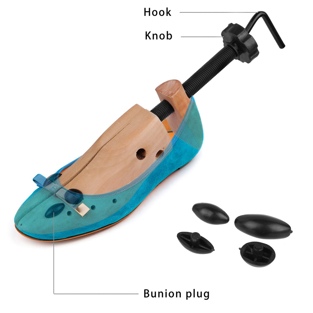 KevenAnna Pair of Premium Professional 4-way Wooden Shoe Trees, Wooden Shoe Stretcher for Men or Women (Medium)