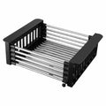 Over-Sink Dish Drying Rack, Expandable Stainless Steel, Non-Slip Kitchen Drainer