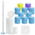 Disposable Toilet Brush with 50 Cleaner Refills and Holder Set, Extended Handle Toilet Brush Deep Cleaning Kit for Fresh and Tidy Bathroom Maintenance