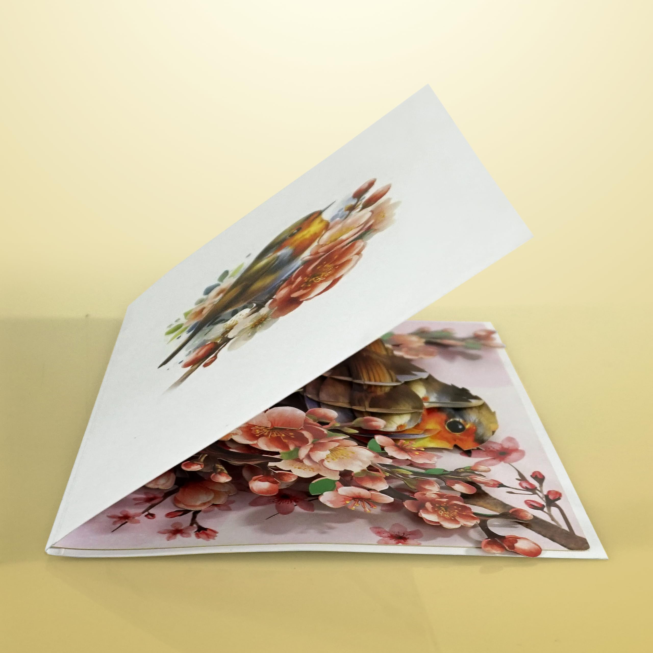 CUTPOPUP Mothers Day Pop Up Card for Mom, 3D Robin Bird Cherry Blossom Greeting Card, Birthday Card for Mom, Grandma, Wife, Floral Card for Women