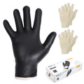 Flehomo BBQ Gloves Kit with 2 Pairs of Reusable Heat Resistant Grilling Gloves Liner and 100 Pieces Disposable Nitrile for Outdoor Cooking and Barbecue, Black, X-Large