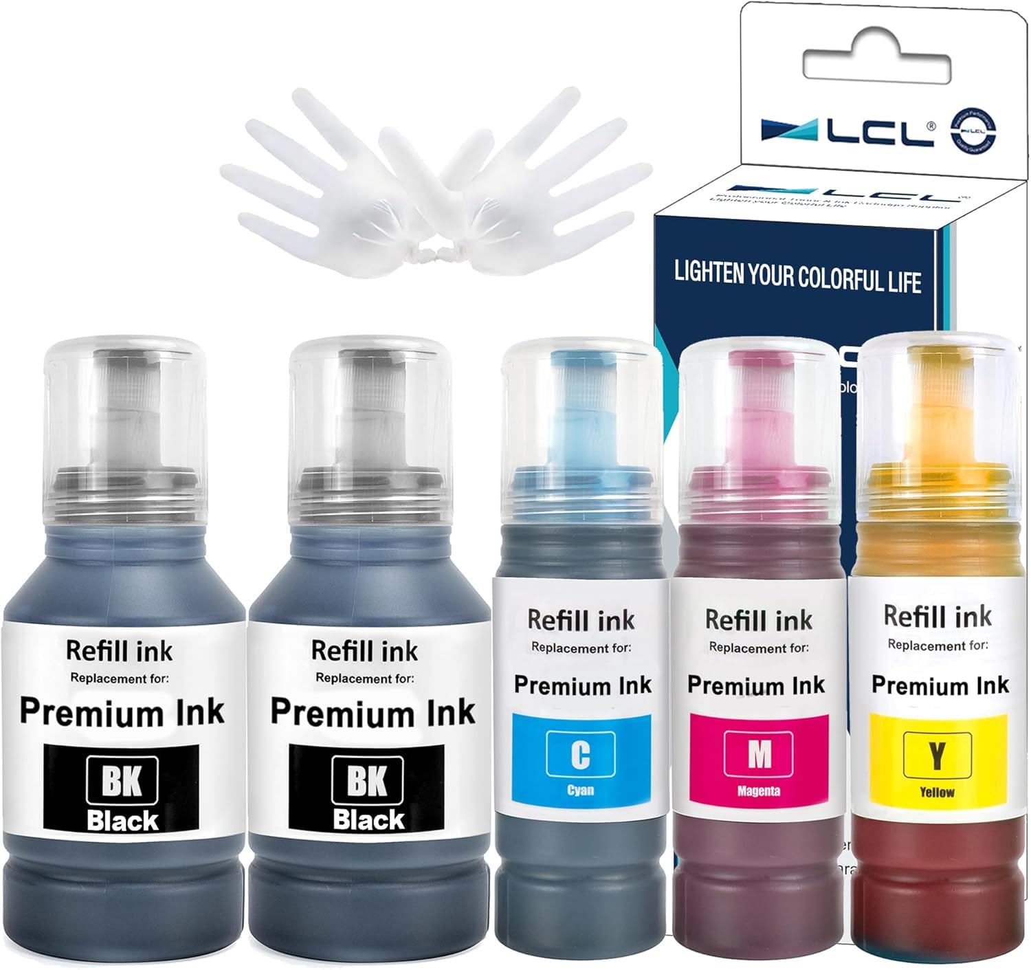 LCL Compatible Ink Refill Bottles Replacement for 502 T502 Ink Compatible with ET2760 ET-4760 ET2750 ET-3760 ET-2850 ET-15000 ST-4000 ST-2000 ET-3710 ET-3850 ET-3750 ET-4850 ET-3830 ET4750 (2KCMY)