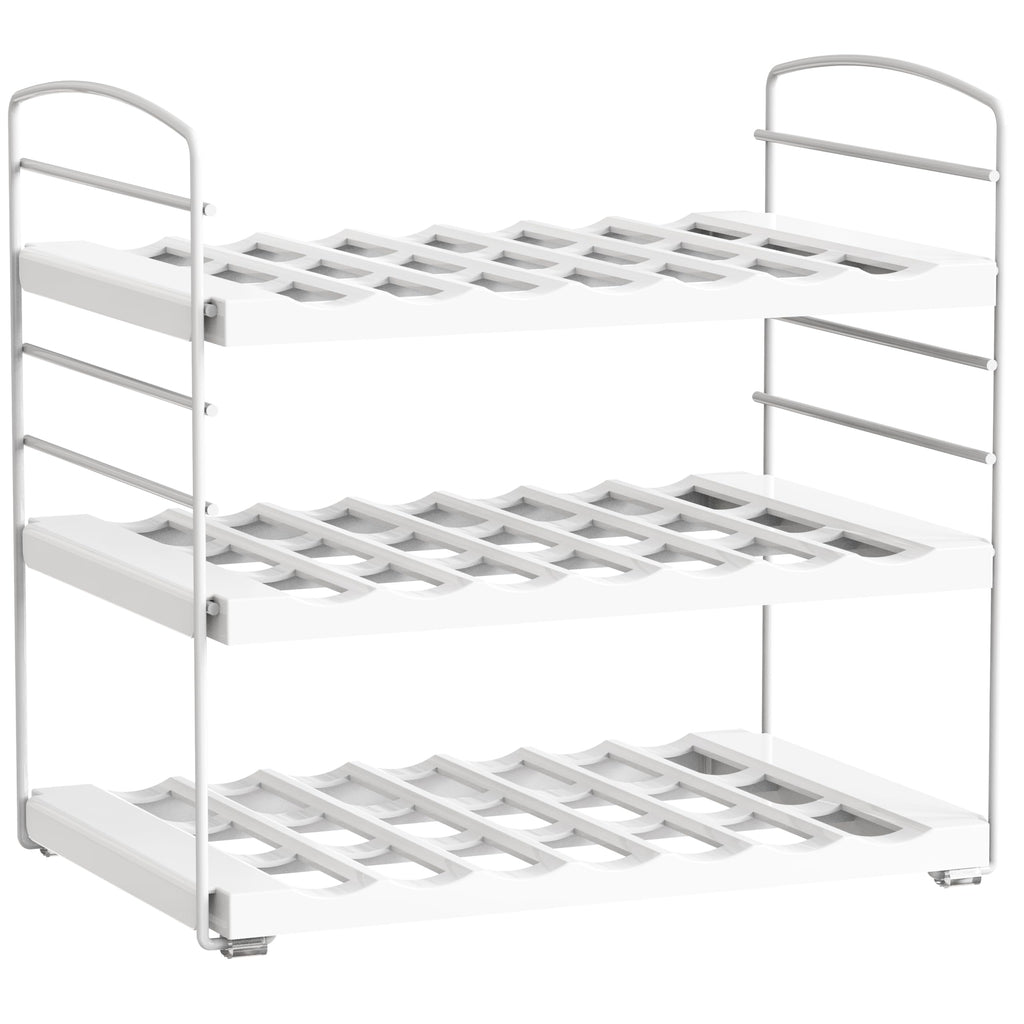 Simple Houseware Adjustable Water Bottle Storage Rack for Tumblers, Travel Mugs, and Baby Bottles, White