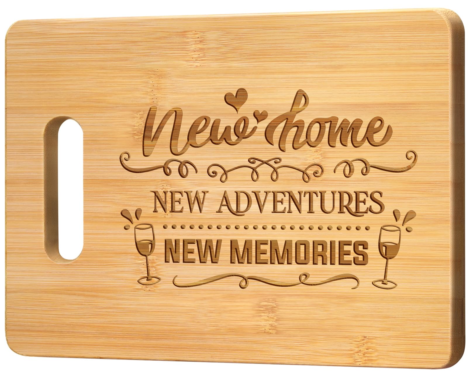 House Warming Gifts New Home, Best Housewarming Gifts for Couple Women Friends Family - Personalized Engraved Bamboo Cutting Board - Special New Home Gift Ideas Kitchen Decor
