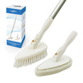 Qaestfy Shower Scrubber and Cleaning Brush Combo 51'' Aluminum Long Handle for Bathroom Bathtub Tub and Tile Scrubber Brush Deep Cleaning Model QAE002
