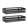 Wetheny Hanging Wall Mount Storage Baskets with Adhesive Hooks & Screwing, Metal Wire Organizer Baskets for Home Decor, Kitchen, Bathroom, Pantry, Laundry, Closet, Garage, RV Black 2 Packs (Netting)
