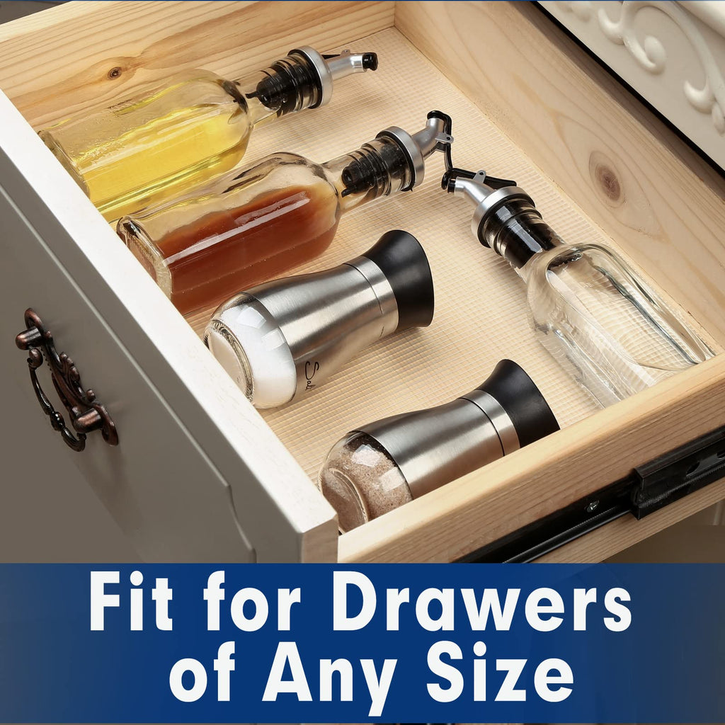 Shelf Liner, Drawer Liner, 12 Inches x 20 FT Cabinet Liner for Kitchen Cabinets Non-Adhesive Shelf Liners, Waterproof Shelf Paper with Non-Slip, Durable Liners, Clear