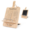 Adjustable Cookbook Stand with Conversion Chart & Built in Blackboard – Bamboo Recipe Book Holder for Kitchen Counter, Great for All Books, Phones, Tablets, & iPads
