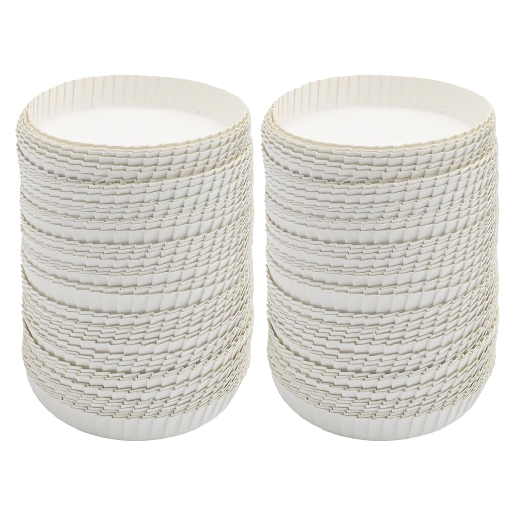 VIKKSAER 150Pcs Disposable Paper Cup Cover, White Coffee Cup Lids, 7.5 x 7.5 x 1.5cm, Suitable for Home, Parties, Offices, Cafes