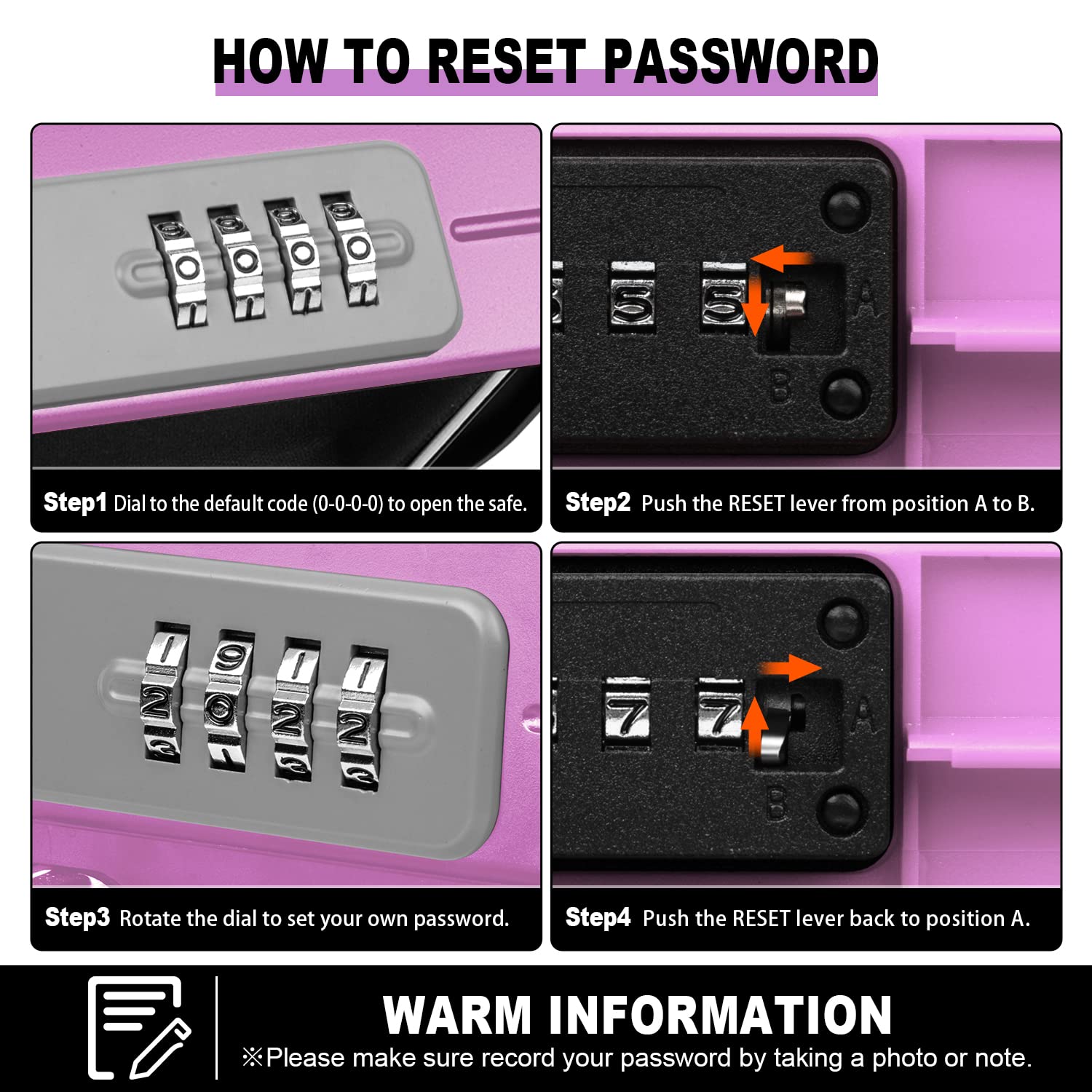BKNOOU Travel Safe Portable Beach Safe Box Small Combination Safe Anti-Theft Lock Box Safe Waterproof Mini Security Case with Removable Wire Rope Security Box for Home,Office,Hotel,Cars,Travel