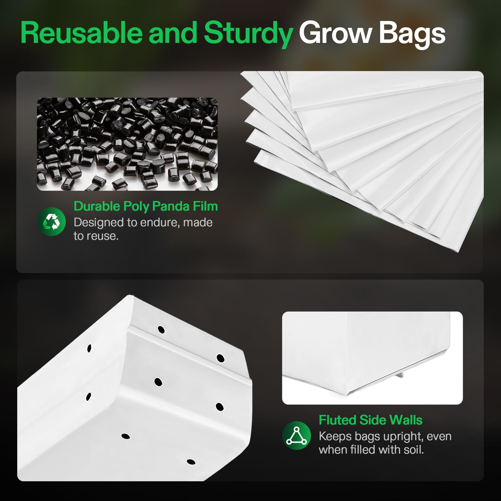 VIVOSUN 50-Pack 2 Gallon Grow Bags for Plants, Black-and-White Material for Potting Up Seedlings and Rooting