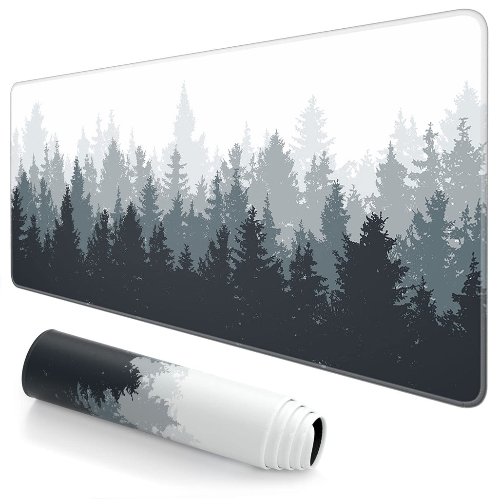 Atufsuat Extended Large Mouse Pad, XXL Gaming Mousepad 31.5 x 15.7 Inch, Big Computer Keyboard Desk Pad, Waterproof Mouse Mat with Stitched Edges and Non-Slip Base for Office Gaming, Ink Forest