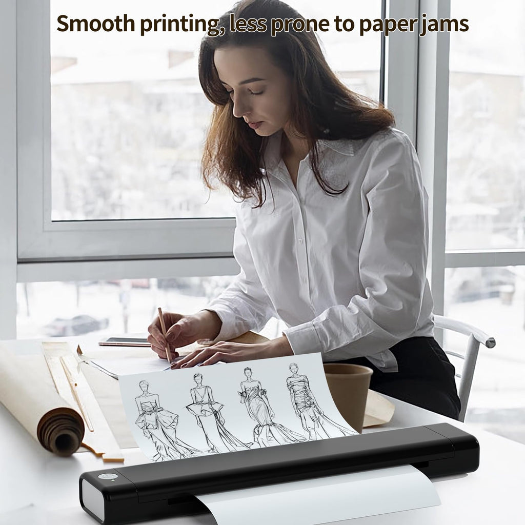 Thermal Printer Paper 8.5 X 11, 200 Sheets Folding Thermal Paper Use for Homework, Contracts and Invoices, US Letter Size Thermal Paper Compatible with M08F, M832, M834, MT800, MT800Q