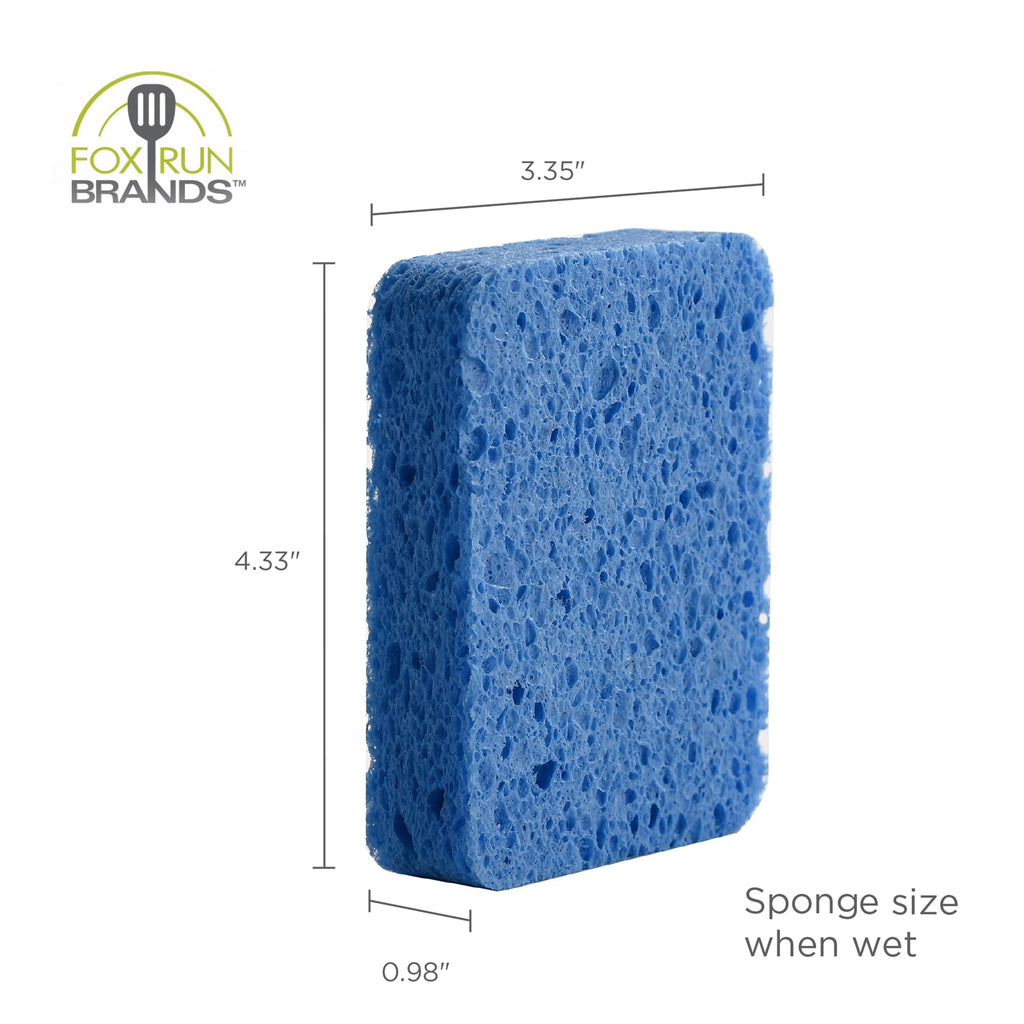 Fox Run Blue Dish Sponges, Set of 12 Scratch Free Kitchen Sponges for Nonstick and Metal Pans