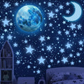 LUMOSX Glow in The Dark Stars for Ceiling - 1050pcs w/Moons + Ebook, Glow in The Dark Stickers of Ceiling Stars Glowing Star Decal Decoration, Star Ceiling for Kids Room Decor Kids