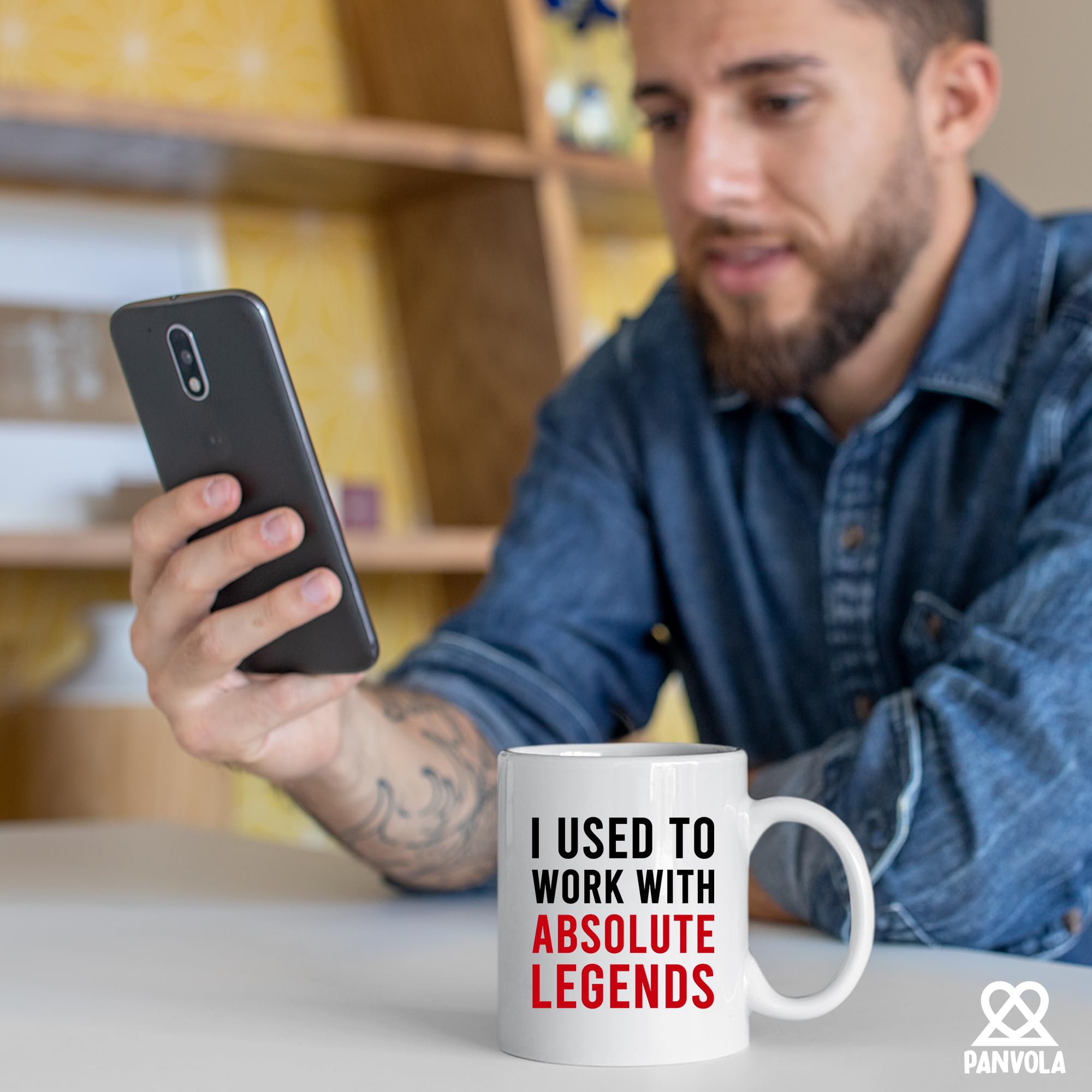 Panvola I Used to Work with Absolute Legends Coworker Gifts Retirement New Job Goodbye Workplace Office Retired Colleague Ceramic Coffee Mug (White, 11 oz)