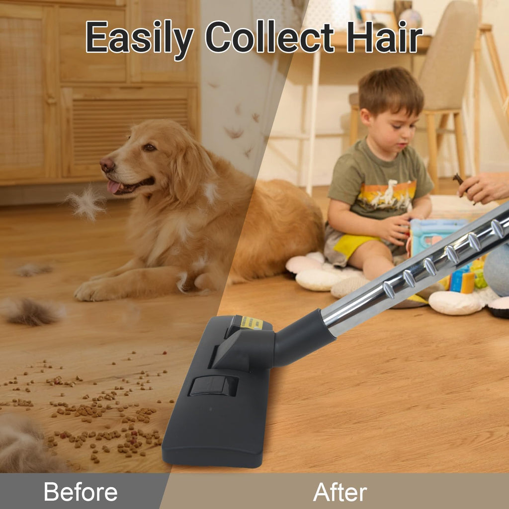 EZ SPARES Universal Vacuum Cleaner Floor Brush with Vacuum Adapter,Compatible with Most Brand,Hoover, Eureka, Rainbow,Shop VAC,Nozzle Tool,2-in-1 for Hard Floor&Carpet Combo(with Mini Cleaning Brush)