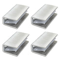 4Pcs Stainless Steel Glass Shelf Clip Clamp Bracket Support Adjustable 304 Stainless Steel Brushed Finish Glass Clip Shelf Brackets Holder Support 0.3" to 0.5"/ 8 to 12mm Thick