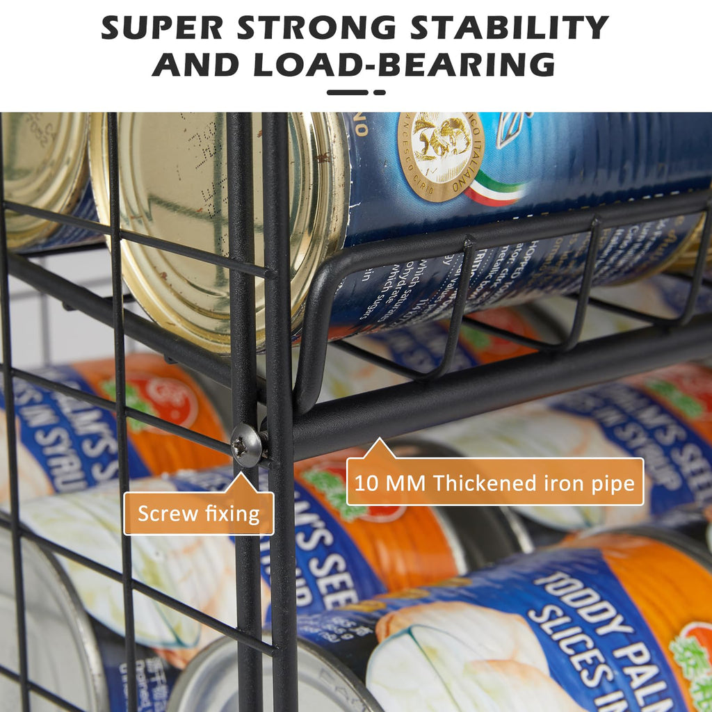 2-Pack Stackable Can Rack Organizer, Storage for Kitchen Pantry Cabinet, Holders for Food, Multifunctional Dispenser for Snacks Soda