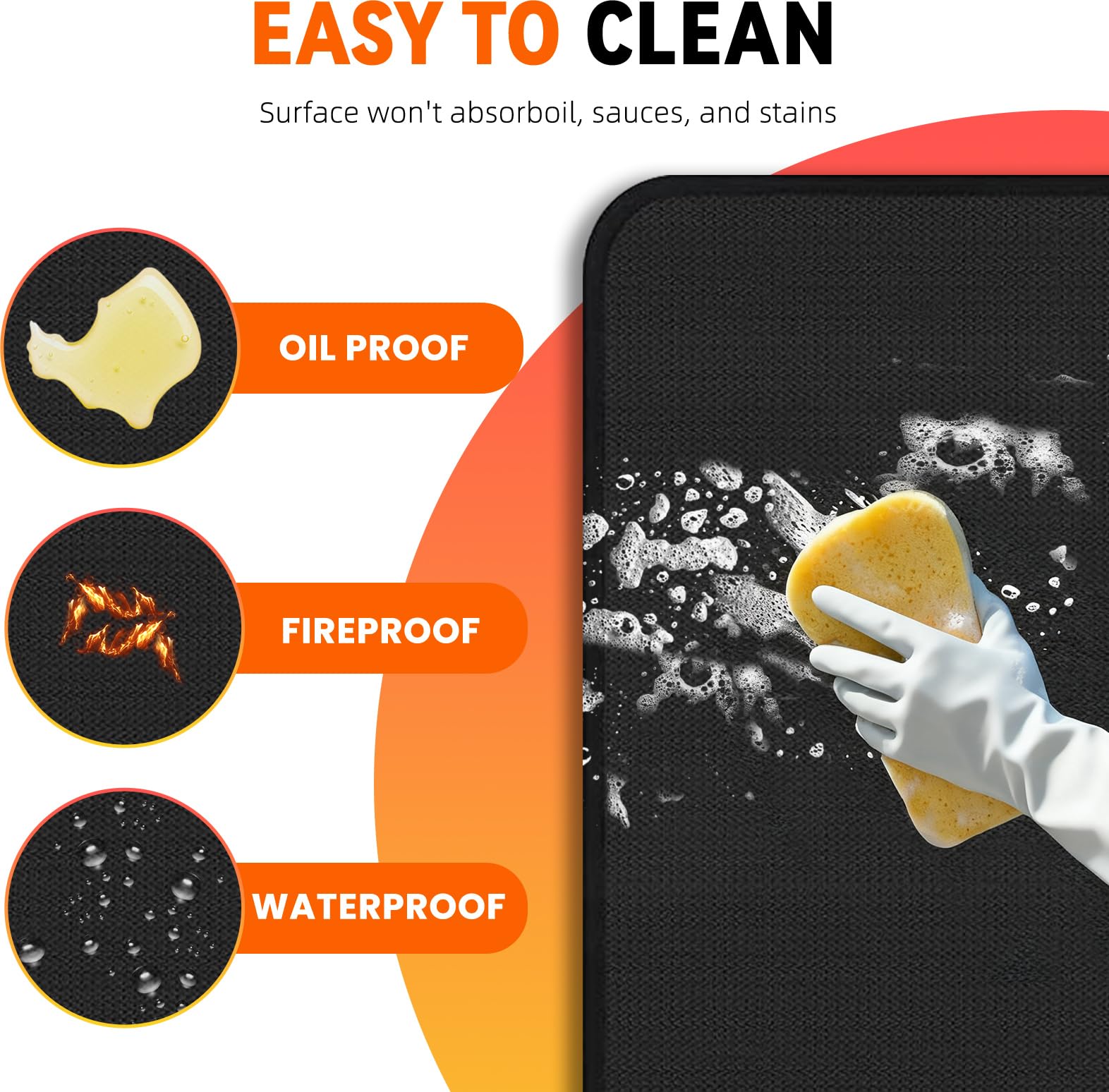 Uewpv 48x30 inch Grill Mat for Outdoor Grill, Double-Sided Fireproof Fire Pit Mat, Waterproof Oil-Proof Deck Protector for Patio, Lawn, Balcony & Fireplace