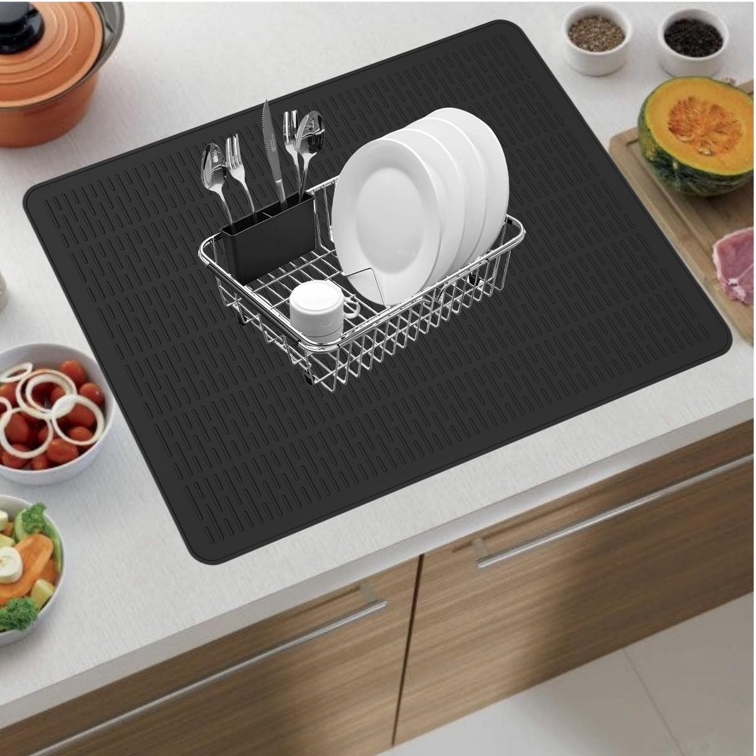 Silicone Stove Top Covers for Electric Stove, Stove Mat for Glass Cooktop, Heat-Resistant Cover Protector, Electric Cooktop Mat with Anti-Slip Backing, Ideal Kitchen Accessory (Black)