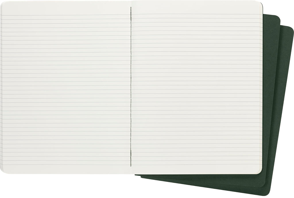 Moleskine Cahier Journal, Soft Cover, XL (7.5" x 9.5") Ruled/Lined, Myrtle Green, 120 Pages (Set of 3)