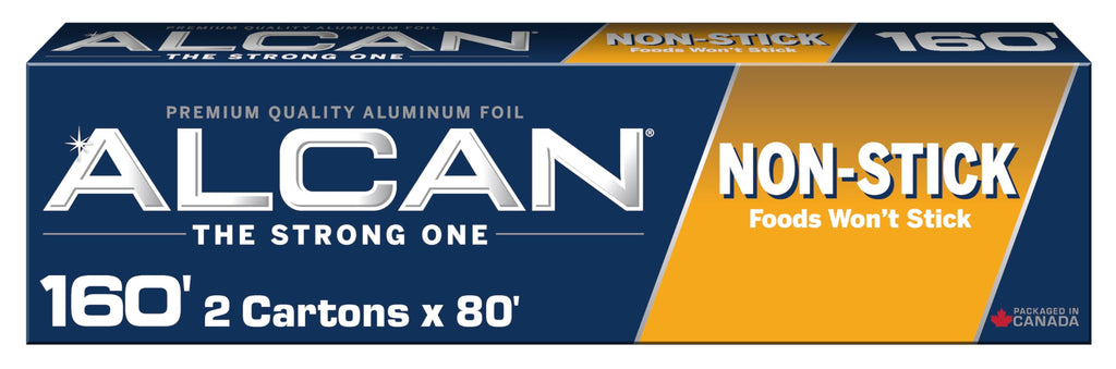 ALCAN Aluminum Foil Non-Stick Baking, 12 Inches x 80 Feet 2-count (Pack of 2), Silver