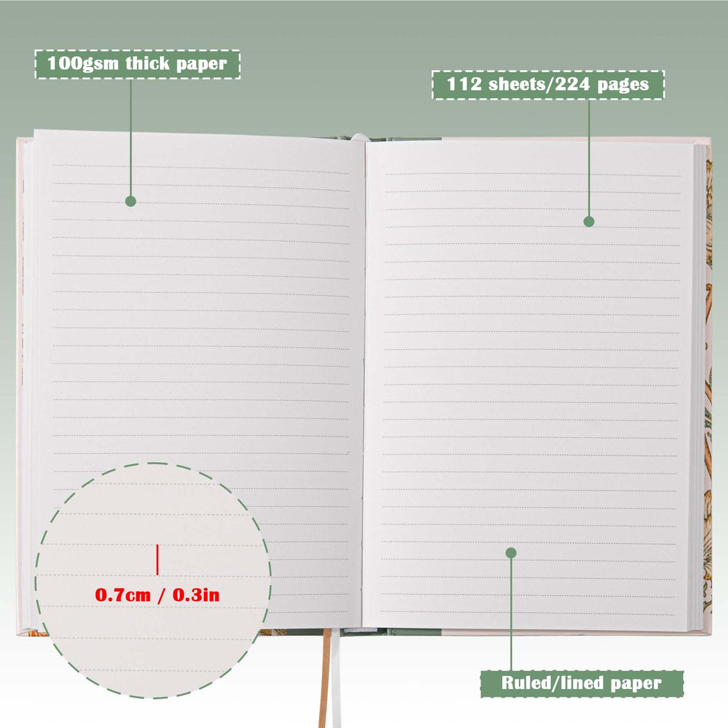 Lined Journal Notebook for Women Writing-A5 Hardcover Notebook-Premium 100gsm 224 Pages-Thick Travel journals for writing-College Ruled for Work Organization, Note Taking
