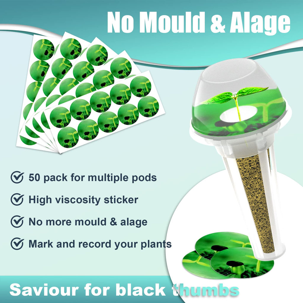 124 pcs Seed Pod Kit for Aerogarden, Grow Anything Kit for Hydroponics, Hydroponics Supplies with 50 Grow Sponges, 50 Pod Labels, 12 Baskets, 12 Planting Domes, Compatible with IDOO