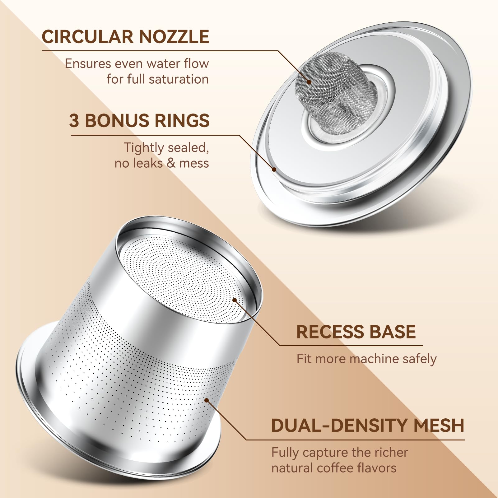 2 Pack Reusable K Cups Coffee Pods for Keurig 1.0: Stainless Steel Refillable K Cup - Reusable Coffee Filter for Keurig 1.0 Coffee Maker, Permanent, Eco-Friendly, Newest Design