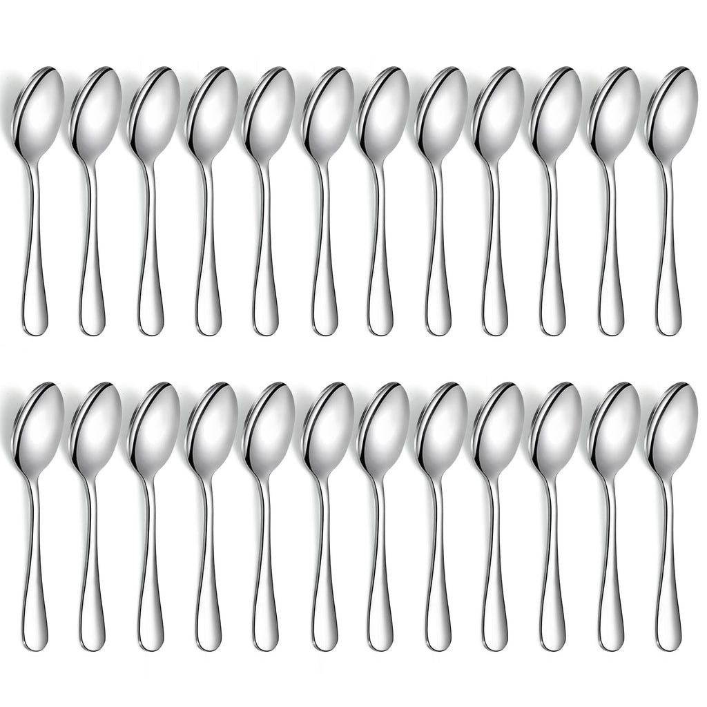 Evanda Teaspoons 24 Pieces 14cm, Stainless Steel Tea Spoon Coffee Spoons Dessert Spoons, Cutlery for Tea, Coffee, Cake, Dessert, Dishwasher Safe