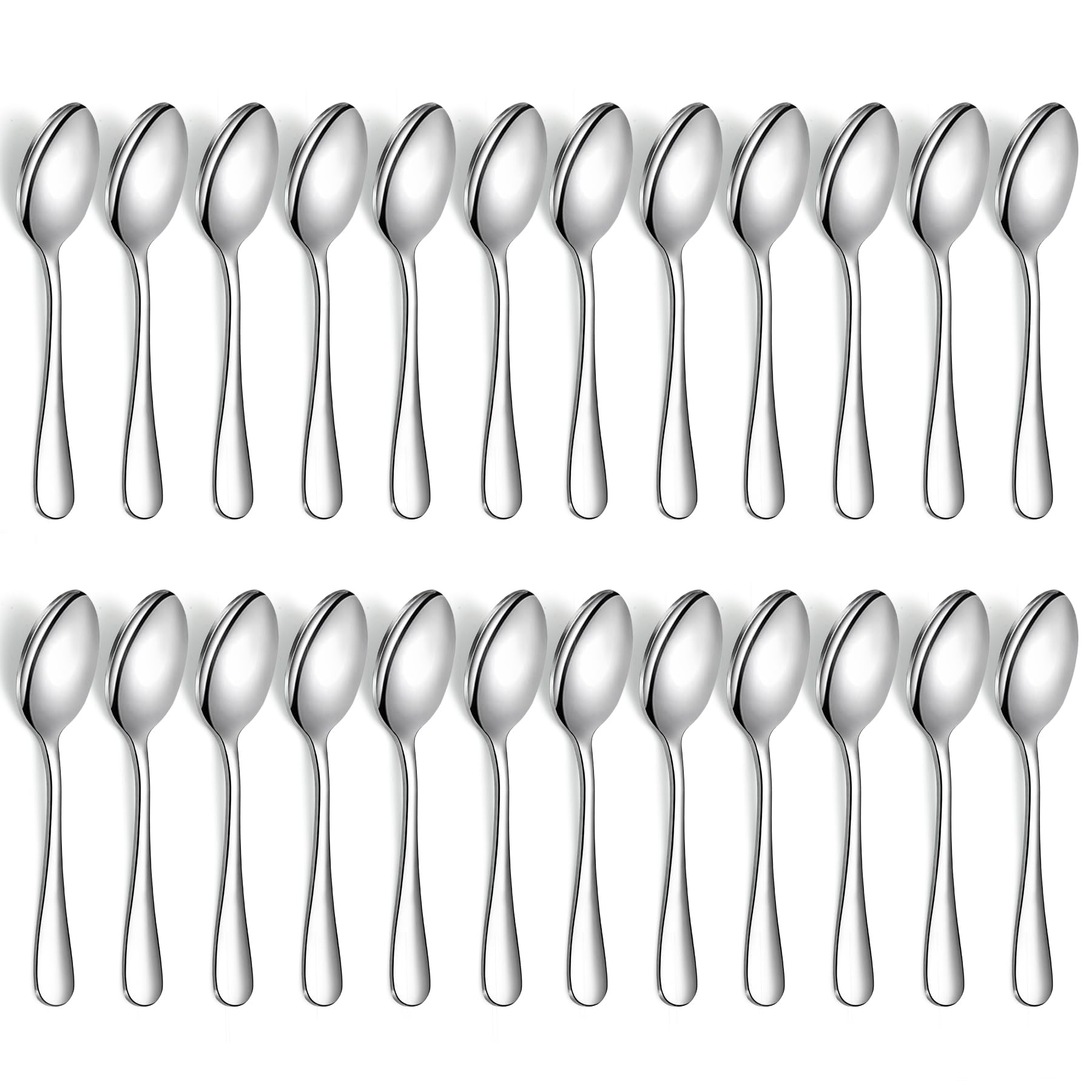 Evanda Teaspoons 24 Pieces 14cm, Stainless Steel Tea Spoon Coffee Spoons Dessert Spoons, Cutlery for Tea, Coffee, Cake, Dessert, Dishwasher Safe