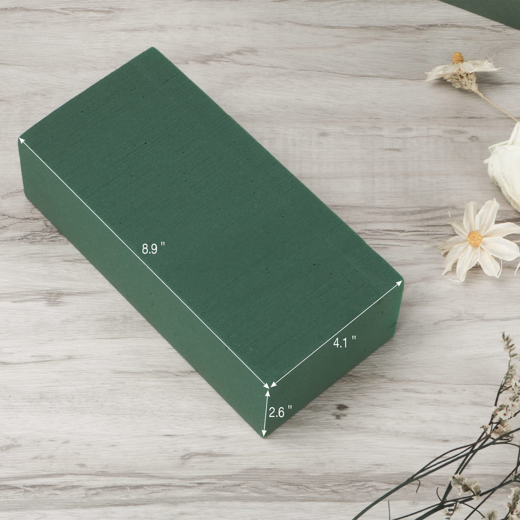 8 Pack Floral Foam Blocks for Fresh and Artificial Flowers, Wet Green Florist Bricks Arrangement Supplies for Crafts Wedding Decoration, 8.9" L x 4.1" W x 2.6" H