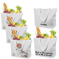 5 Pack Sublimation Tote Bags Blanks - 12oz Heavy-Duty 100% Polyester with Zipper, Long Handles (18.5"x15"x4.7"), Reusable for DIY, Heat Transfer, Gym, Travel, Business Branding