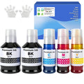 TONTINTA GI-21 GI21 G3270 G3290 Compatible Ink Bottles 5 Pack Multipack High Capacity for Canon G3260 G2260 G1220 G1230 G2270 G4270 G4280 Printers 170ml Black Ink Refill 70ml C/M/Y Ink Refill