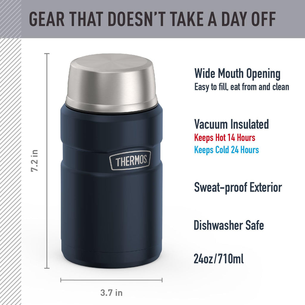 Thermos Stainless King 24 Ounce Food Jar, Matte Blue