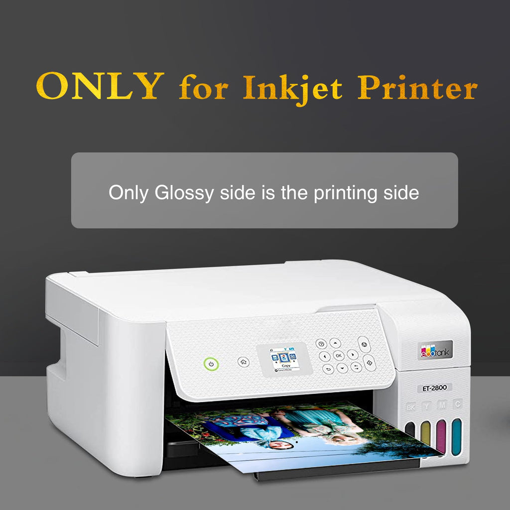 A-SUB Premium Photo Paper High Glossy 8.5x11 Inch 66lb for Inkjet Printers 50 Sheets