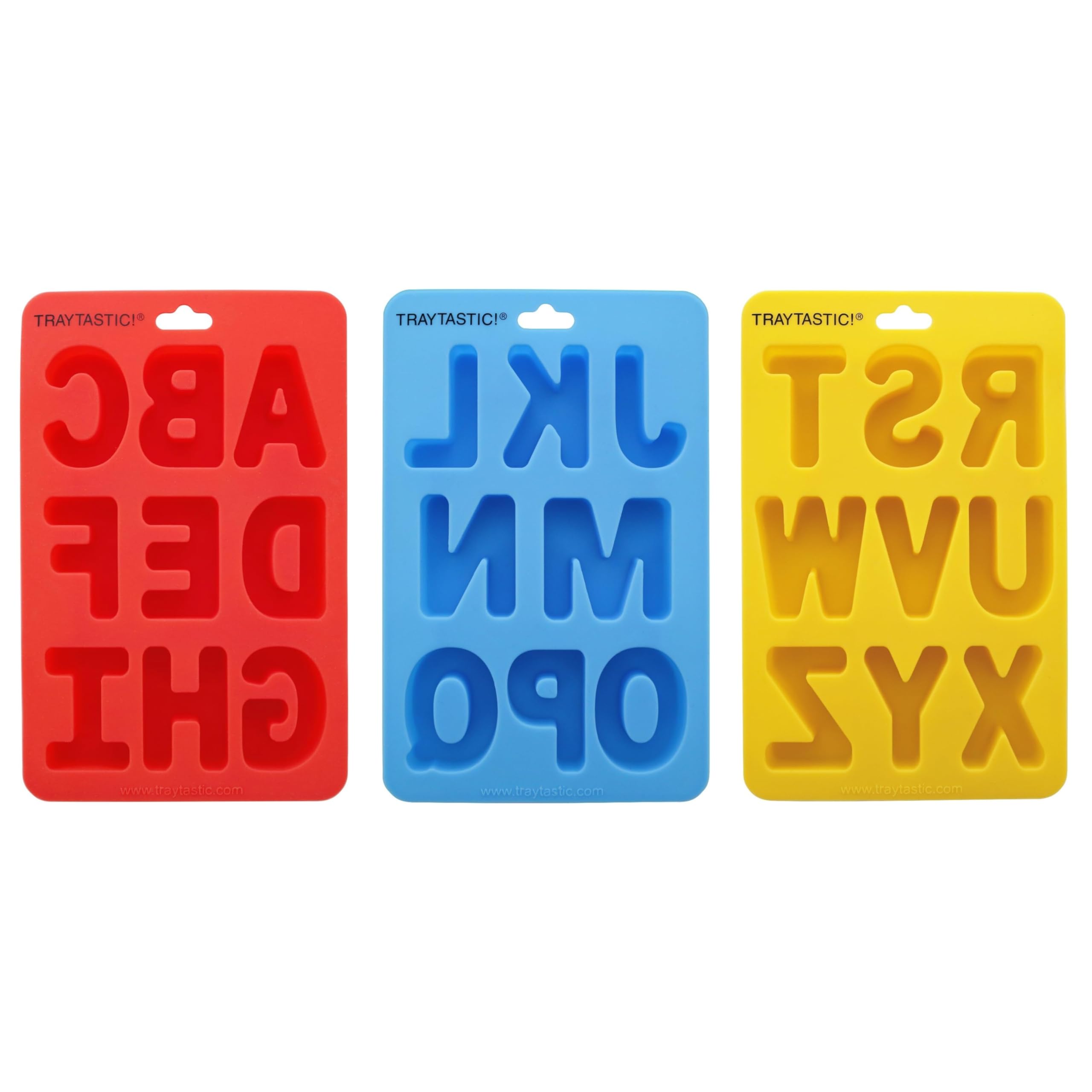 Traytastic! Silicone Letter Mold A-Z Alphabet - Large 1.5" Cavity - Wax Crayons, Resin, Candy, Chocolate, Crafting, Baking, Molding, Melting - Oven & Dishwasher Safe, BPA Free