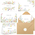 Lemicin 100 Packs Wildflower Thank You Cards with Envelopes -4x6 Inches Thank You Letter Set with Envelopes and Stickers for Birthday Parties Baby Showers Bridal Weddings Graduation Ceremonies