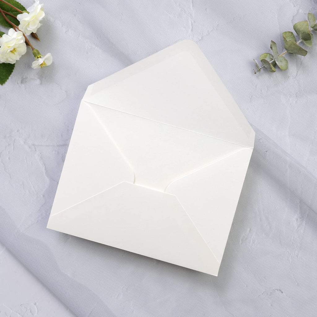 PONATIA 50 Pack A1 Envelopes, 3.62 x 5.2'' Ivory Envelopes Perfect for Weddings Cards, RSVP Cards, Response Cards, Baby Showers, Thank You Notes, Photos and any 3.5x5" inserts