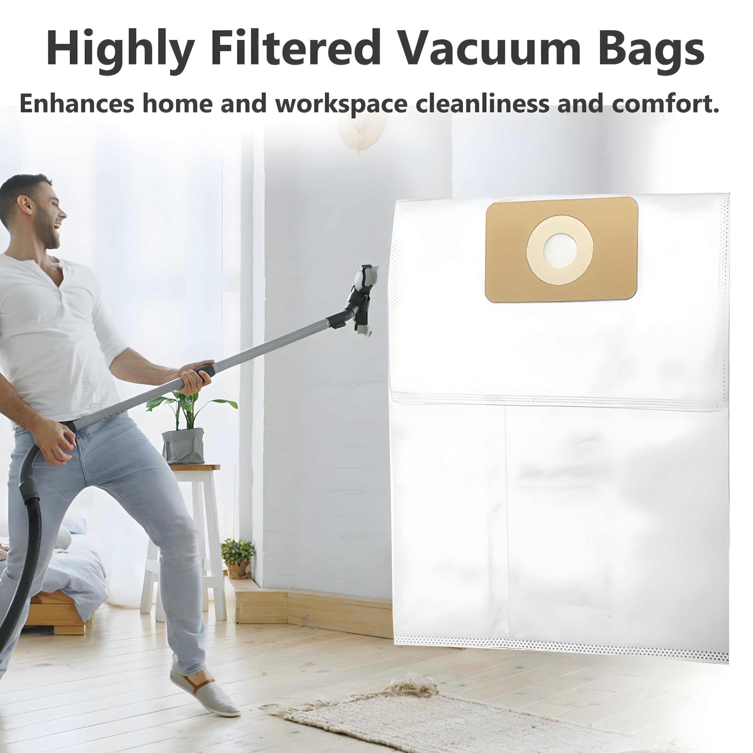 4 Pack Premium Central Vacuum Bags Compatible with Nuera Filtre 189, Husky Filtre 189, DuoVac Filtre 189, SoluVac Filtre-189 SVS, and Other CV Systems for Efficient Cleaning Solutions
