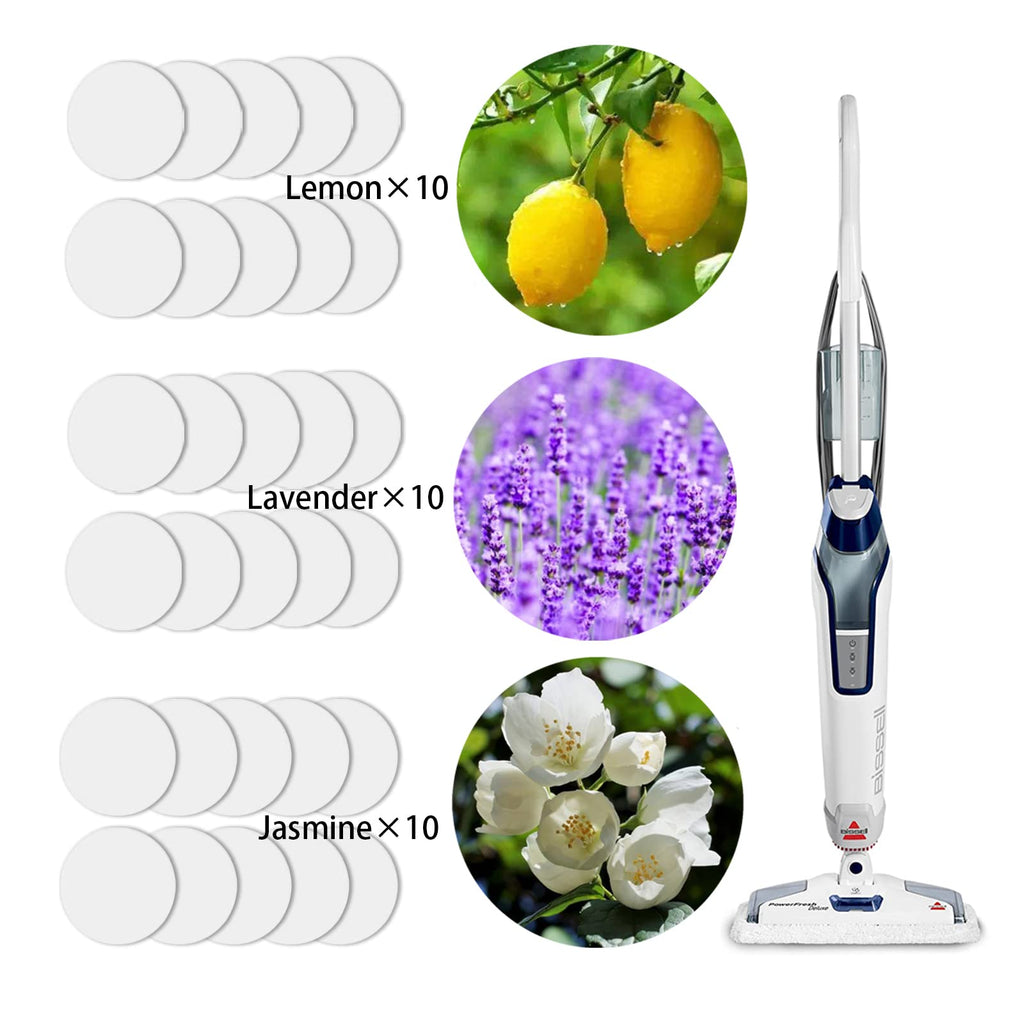 30 Pack Steam Mop Scent Discs Compatible with Bissell Powerfresh and Symphony Series, Fits Model 1940, 1806, 1132