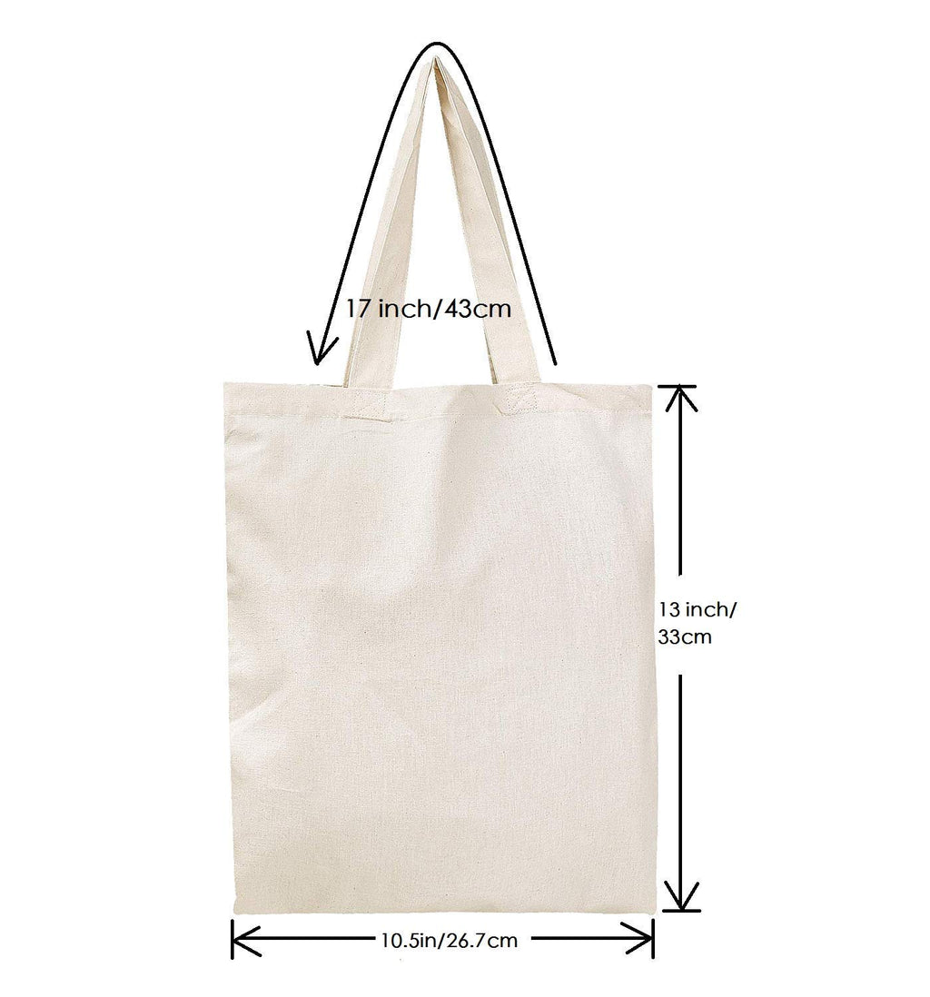 KisSealed 15 Pack Blank Canvas Tote Bag, Natural Color Canvas Reusable Bag with Handle,Foldable Grocery Shopping Bag for DIY,Travel,Gift,Daily Use(13x10 inch)