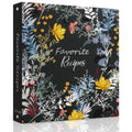 Recipe Binder with Plastic Sleeves, Full Page Cards and Dividers, Recipe Binder 8.5x11 3 Ring, Blank Recipe Book Binder to Write in Your Own Recipes (Blossom)