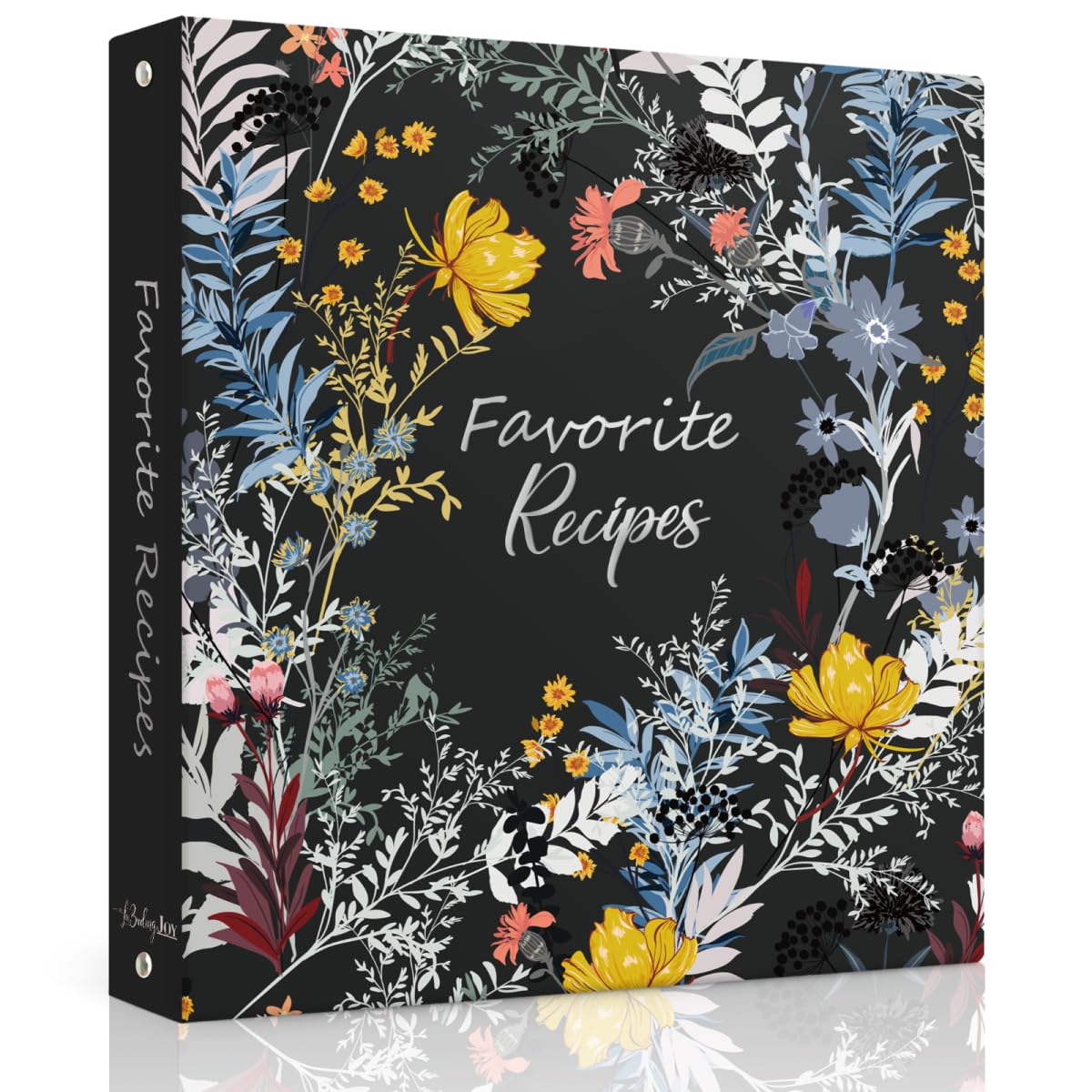 Recipe Binder with Plastic Sleeves, Full Page Cards and Dividers, Recipe Binder 8.5x11 3 Ring, Blank Recipe Book Binder to Write in Your Own Recipes (Blossom)
