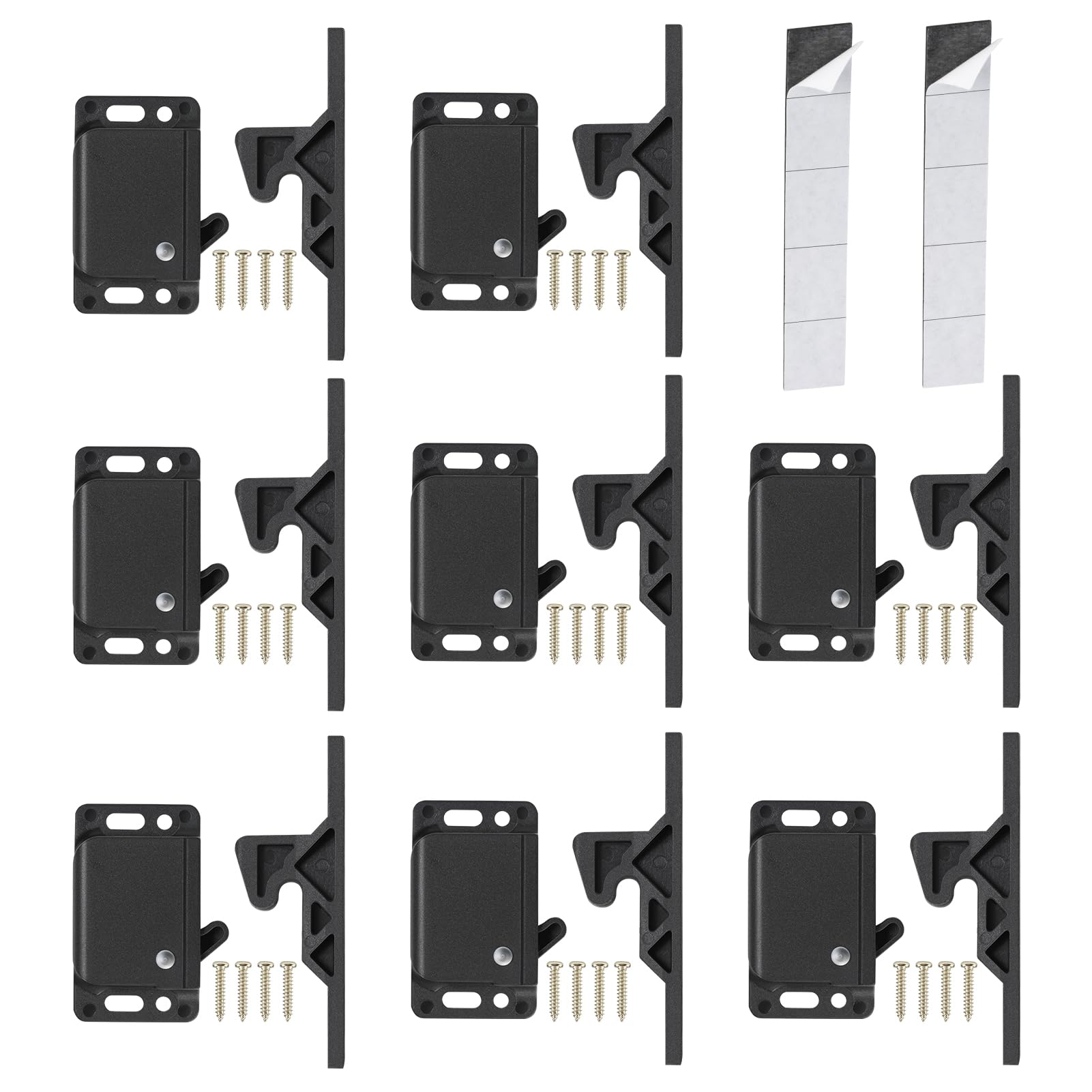 ACIMONE 8 Pack Cabinet Door Latch/RV Drawer Latches, 8 Pull Force Latch, Holder for Home/RV Cabinet with Mounting Screws, Perfect for RV, Camper, Motorhome, Trailor, OEM Replacement