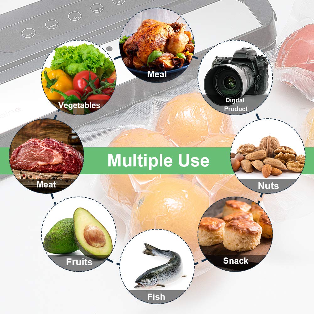 ATSAMFR 8 Pack 8"x20'(4Rolls) and 11"x20'(4Rolls) Vacuum Sealer Food Saver Bags Rolls with BPA Free,Heavy Duty,Great for Vac Storage or Sous Vide Cooking