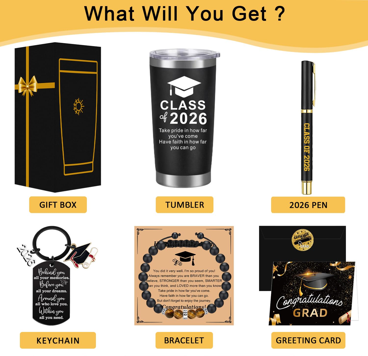 Graduation Gifts, Class of 2026 Graduation Travel Tumbler for Him Her, Inspirational 2026 Grad Gifts for High School Colleage Students Daughter Son Friends Women Men Master Gifts(Black)