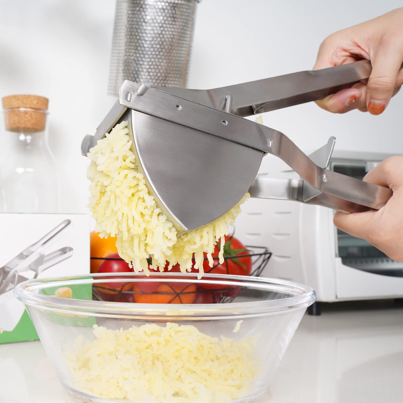 MyLifeUNIT Potato Ricer, Stainless Steel Potato Masher & Squeezer, Extra Large Capacity Ricer for Mashed Potatoes, Ergonomic Comfort Grip